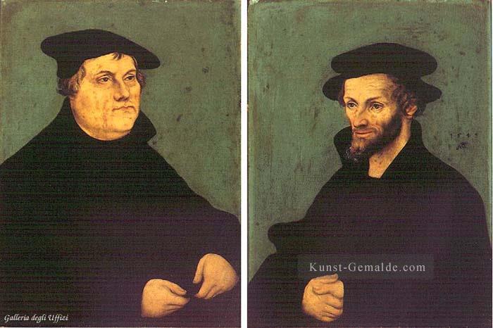 Porträts von Martin Luther und Philipp Melanchthon Renaissance Lucas Cranach der Ältere Ölgemälde
